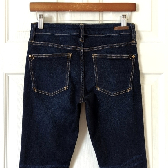 Pilcro Stet Twisted Seam Mid Rise Dark Wash Buttoned Ankle Crop Skinny Jeans 27 - Picture 5 of 16